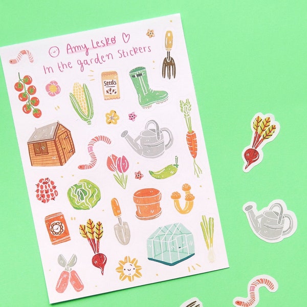 Gardening / Sticker Sheet / Planner Stickers - Cute Stickers - Bullet Journal - Plant Stickers - Allotment - Garden - Gardening Gift