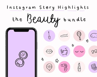 Instagram Story / 30+ Makeup / Highlight Icons - Instagram Stories - Social Media Icons - Digital Download - Instant Download - Bundle