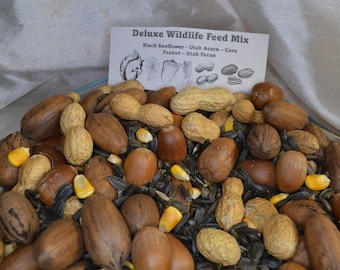 Deluxe Wildlife Feed Mix Utah Acorn, Utah Pecans, Peanut, Black Sunflower Seed and Corn