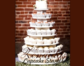 Cupcake Stand  7 Tier Round 200 Cupcakes with Threaded Rod & Freestanding Style MDF Wood Birthday Stand Wedding Stand Unpainted DIY Project