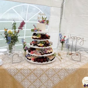 Cupcake Tower 100 Standard Cupcakes Wedding Stand Dessert Tier Doughnut Stand Donuts Tray Party Platter Wedding Display Cupcake Stand Cake