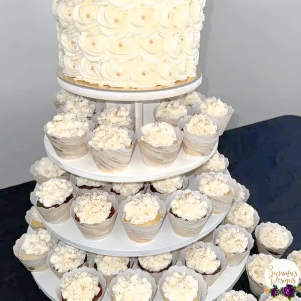 Cupcake Stand Round 4 Tier 65 Cupcakes MDF Wood DIY Project Cupcake Tower Birthday Stand Wedding Stand Display Stand
