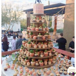 Cake Stand 7 Tier Round 200 Cupcakes MDF Wood Cupcake Tower Birthday Wedding Donut DIY Project