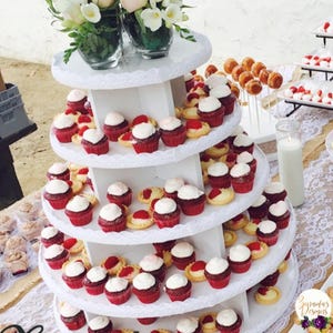 Cupcake Stand 5 Tier Round MDF Wood Unpainted 100 Cupcake Wedding Birthday Donut Stand DIY Project