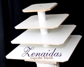 White Melamine Cupcake Stand Cupcakes 4 Tier Square Cupcake Tower Display Stand Birthday Stand DIY Project