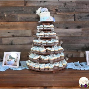 Cake Stand 7 Tier Round 200 Cupcakes MDF Wood Cupcake Tower Birthday Wedding Donut DIY Project