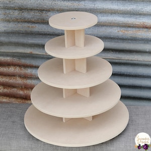 Cupcake Stand Round 5 Tier 100 Cupcakes MDF Wood DIY Project Cupcake Tower Birthday Stand Wedding Stand Display Stand