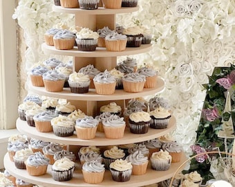 Cupcake Stand 7 Tier Round 200 Cupcakes MDF Wood Cupcake Tower Birthday Wedding Donut DIY Project