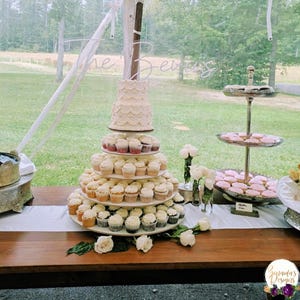 Cupcake Stand White Melamine 5 Tier 150 Cupcakes Donut Stand Wood Cupcake Tower Wedding Stand Birthday Stand Display Stand Quince Cookie