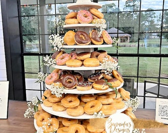 Cupcake Stand  7 Tier Round 200 Cupcakes Threaded Rod and Freestanding Style MDF Wood Cupcake Tower Birthday Wedding Donut  DIY Project