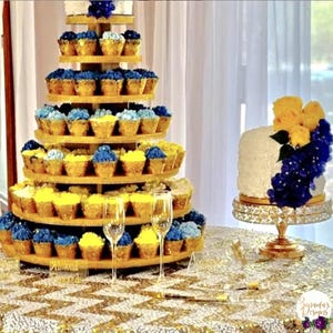 Cupcake Stand  7 Tier Round 200 Cupcakes MDF Wood Cupcake Tower Birthday Wedding Donut DIY Project