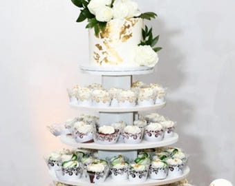 5-Tier MDF Cupcake Stand, DIY Wedding Birthday Tower