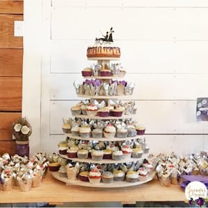 Cupcake Stand 7 Tier Round 200 Cupcakes MDF Wood Cupcake Tower Birthday Wedding Donut  DIY Project Dessert