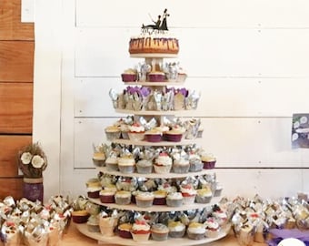 Cupcake Stand 7 Tier Round 200 Cupcakes MDF Wood Cupcake Tower Birthday Wedding Donut  DIY Project Dessert