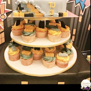 White Melamine Cupcake Stand 40 Cupcakes 3 Tier Round Cupcake Tower Display Stand Birthday Stand