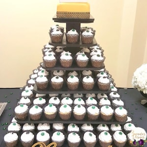 Cupcake Stand 5 Tier Xtra Large Square MDF Wood 160 Cupcakes Unfinished DIY