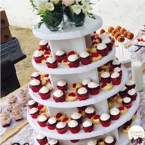 Cupcake Stand 5 Tier Round MDF Wood Unpainted 100 Cupcake Wedding Birthday Donut Stand DIY Project Desserts Quince