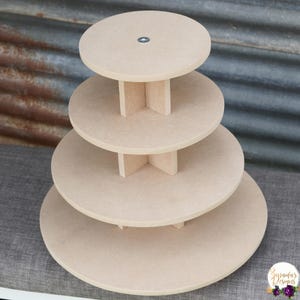 Cupcake Stand 4 Tier Round 65 Cupcakes MDF Wood Cupcake Tower Display Wedding Stand DIY Project