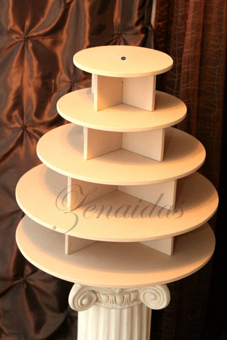 Cupcake Stand 5 Tier Round MDF Wood Unpainted 100 Cupcake | Etsy