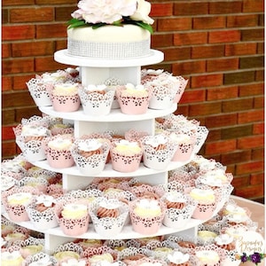 Cupcake Stand Large Round 150 Cupcakes MDF Wood Unpainted Cake Tower Display Stand Birthday Wedding