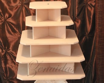 Cupcake Stand 5 Tier Square MDF Wood 100 Cupcake Tower Display Stand  Wedding Stand Birthday Stand DIY Project