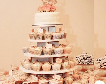 Cupcake Stand Round 5 Tier MDF Wood DIY Project Cupcake Tower Birthday Stand Wedding Stand Display Stand Quince