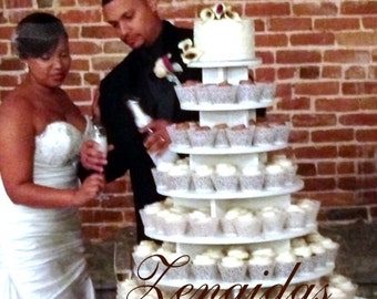 Cupcake Stand 7 Tier Round 200 Cupcakes Unpainted DIY Project MDF WoodCupcake Tower Birthday Stand Wedding Stand