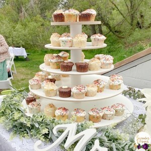 Cupcake Stand White Melamine 5 Tier 150 Cupcakes Donut Stand Wood Cupcake Tower Wedding Stand Birthday Stand Display Stand