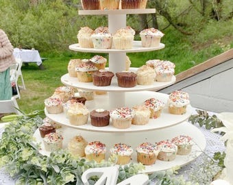 Cupcake Stand White Melamine 5 Tier 150 Cupcakes Donut Stand Wood Cupcake Tower Wedding Stand Birthday Stand Display Stand