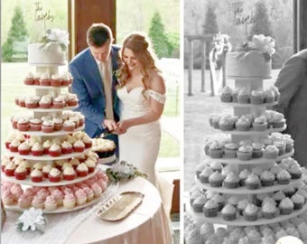 Cupcake Stand  7 Tier Round 200 Cupcakes MDF Wood Cupcake Tower Birthday Wedding Donut DIY Project Desserts