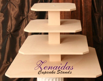 Cupcake Stand 4 Tier Square MDF Wood 65 Cupcake Tower Jewelry Display Stand Wedding Stand Birthday Stand DIY Project