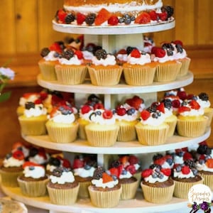 Cupcake Stand 4 Tier Round 65 Cupcakes MDF Wood Cupcake Tower Display Wedding Stand DIY Project Dessert