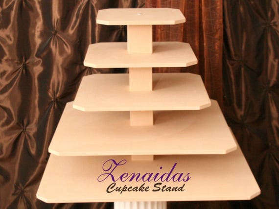 Cupcake Stand 5 Tier Square Mdf Wood Unpainted Diy Project Etsy