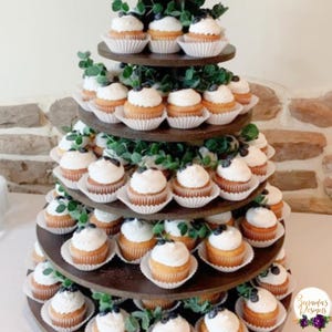 Cupcake Stand Round 5 Tier 100 Cupcakes MDF Wood DIY Project Cupcake Tower Birthday Stand Wedding Stand Display Stand Quince