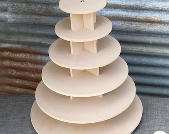 Cupcake Stand 6 Tier Round 180 Cupcakes MDF Wood Birthday Stand Wedding Stand Unpainted DIY Project