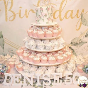 Cupcake Stand White Melamine 5 Tier 150 Cupcakes Donut Stand Wood Cupcake Tower Wedding Stand Birthday Stand Display Stand