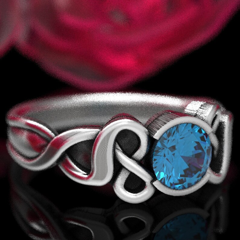 Made in Your Size CR-405b RESERVED FOR Jessprovencio 4 Payments Celtic Aquamarine Ring With Custom Knot Design in Sterling Silver