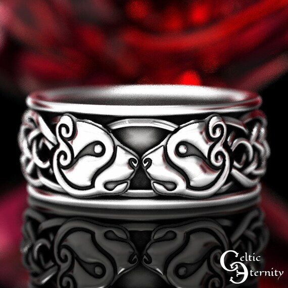 Sterling Silver Bear Wedding Band Celtic Bear Ring Mens Bear Ring Bear Wedding Band Silver Bear Ring Love Wins Irish Bear Ring 1193 Etsy
