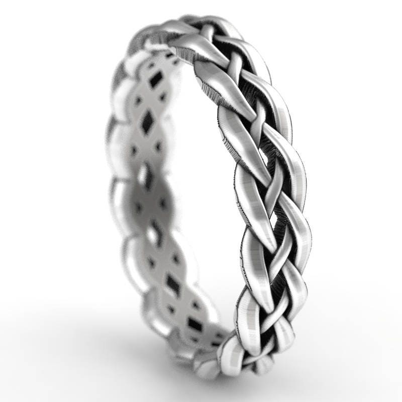 Sterling Silver Celtic Knot Ring, Unique Wedding Band, Wedding Band Men ...