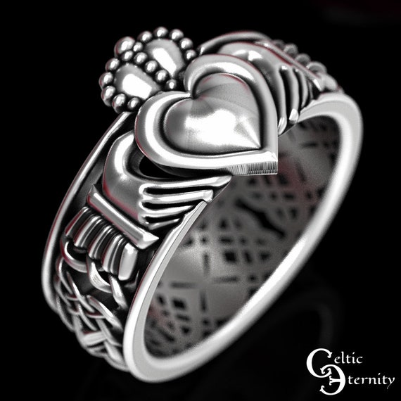 Anillo de Claddagh de oro para hombre anillo Etsy México