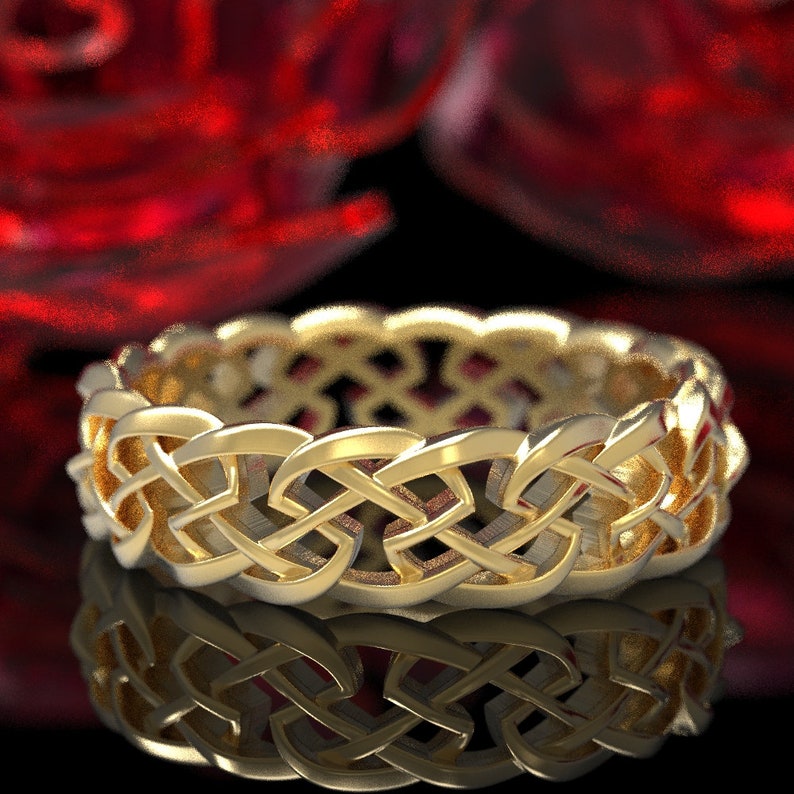 Gold Celtic Knot of Protection Celtic Wedding Band Celtic Etsy