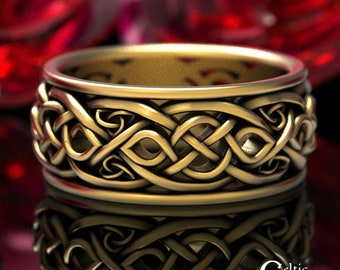 Gold Mens Infinity Ring, Mens Gold Wedding Ring, Mens Celtic Gold Ring, Celtic Infinity Wedding Band, Celtic Gold Ring, Platinum Ring, 1095