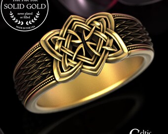 Gold Men's Viking Dragonscale Wedding Ring, Platinum Men's Wide Anniversary Ring, 14K White Gold Norse Wedding Band, 2095