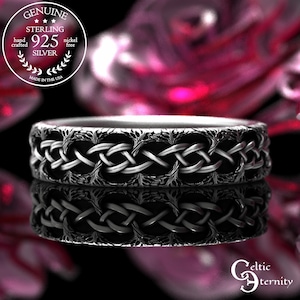 Sterling Knotted Forest Ring, Eternally Bound Silver Band, Tree Branches Ring, Woven Tree Limbs Wedding Ring, Braided Love Ring, 2044