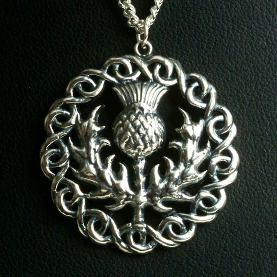 Sterling Silver Thistle Necklace Thistle Necklace Thistle