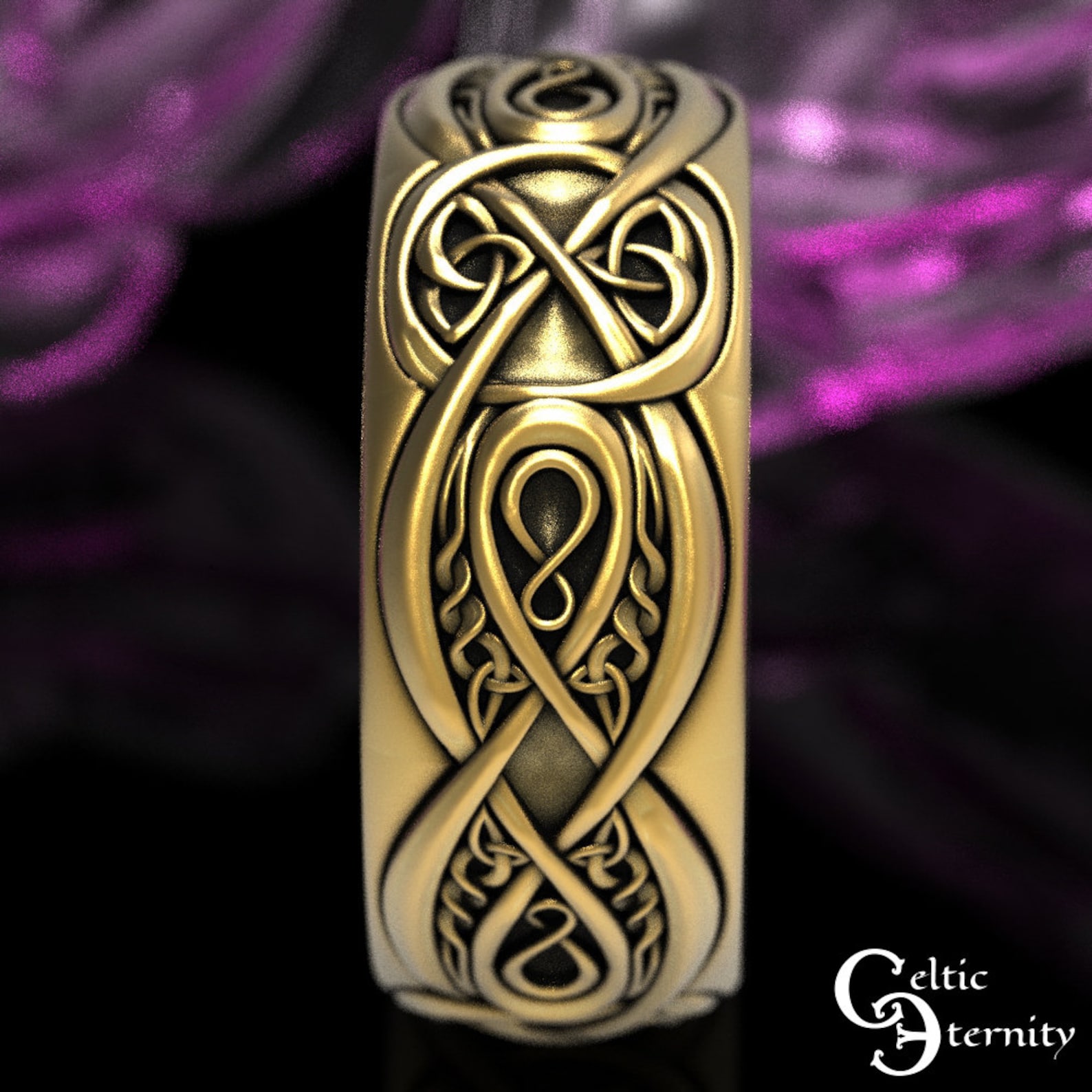 Mens Gold Wedding Band, Mens Gold Celtic Ring, Solid Gold Celtic Mens Gold Wedding Band, Mens Gold Celtic Ring, Solid Gold Celtic