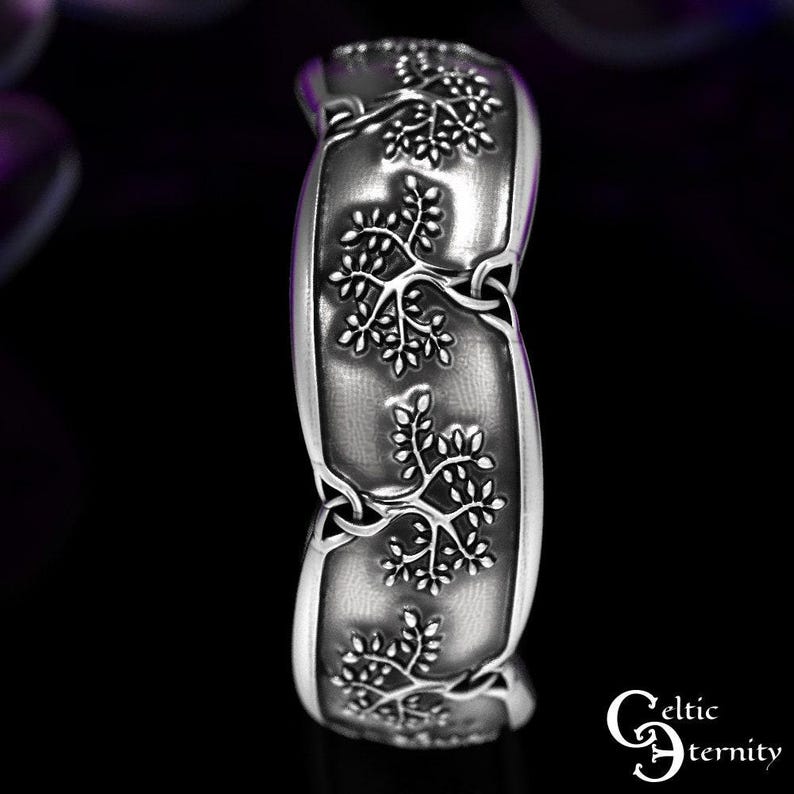 Celtic Tree of Life Ring, Silver Tree of Life, Kabbalah Silver Ring, Tree of Life Wedding Ring, Celtic Tree Ring, Moringa Ring 1363 image 6