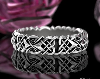 Sterling Celtic Heart Wedding Ring, Woman Celtic Ring, Love Knot Ring, Love Heart Ring, Heart Ring, Heart Wedding Band, 4013