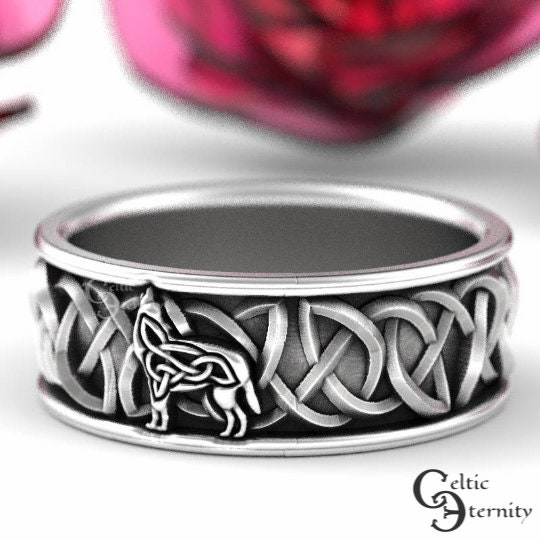 Nordic Style Celtic Wolf Irish Celtic Knot stainless steel ring – MK Family  Farmstead LLC