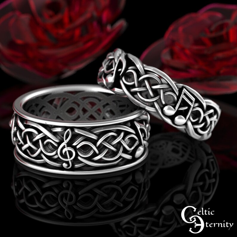 Musical Wedding Ring Infinity Symbol Ring Sterling Silver Etsy
